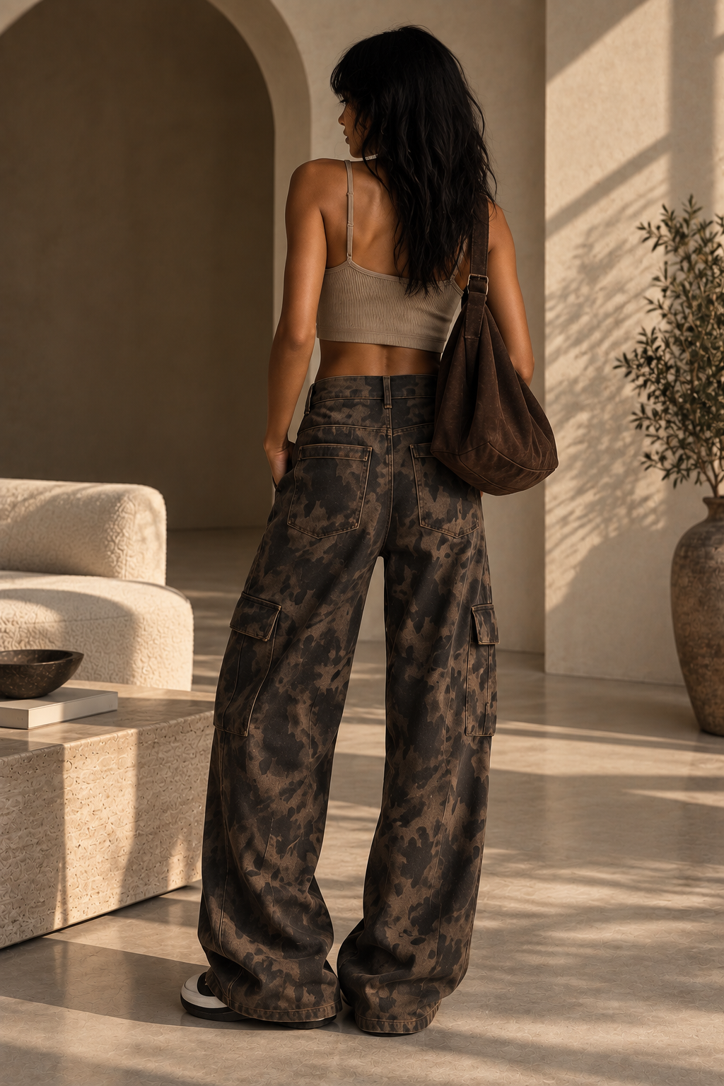 Jean Ballon SAVANA — Imprimé Camouflage Tie&Dye