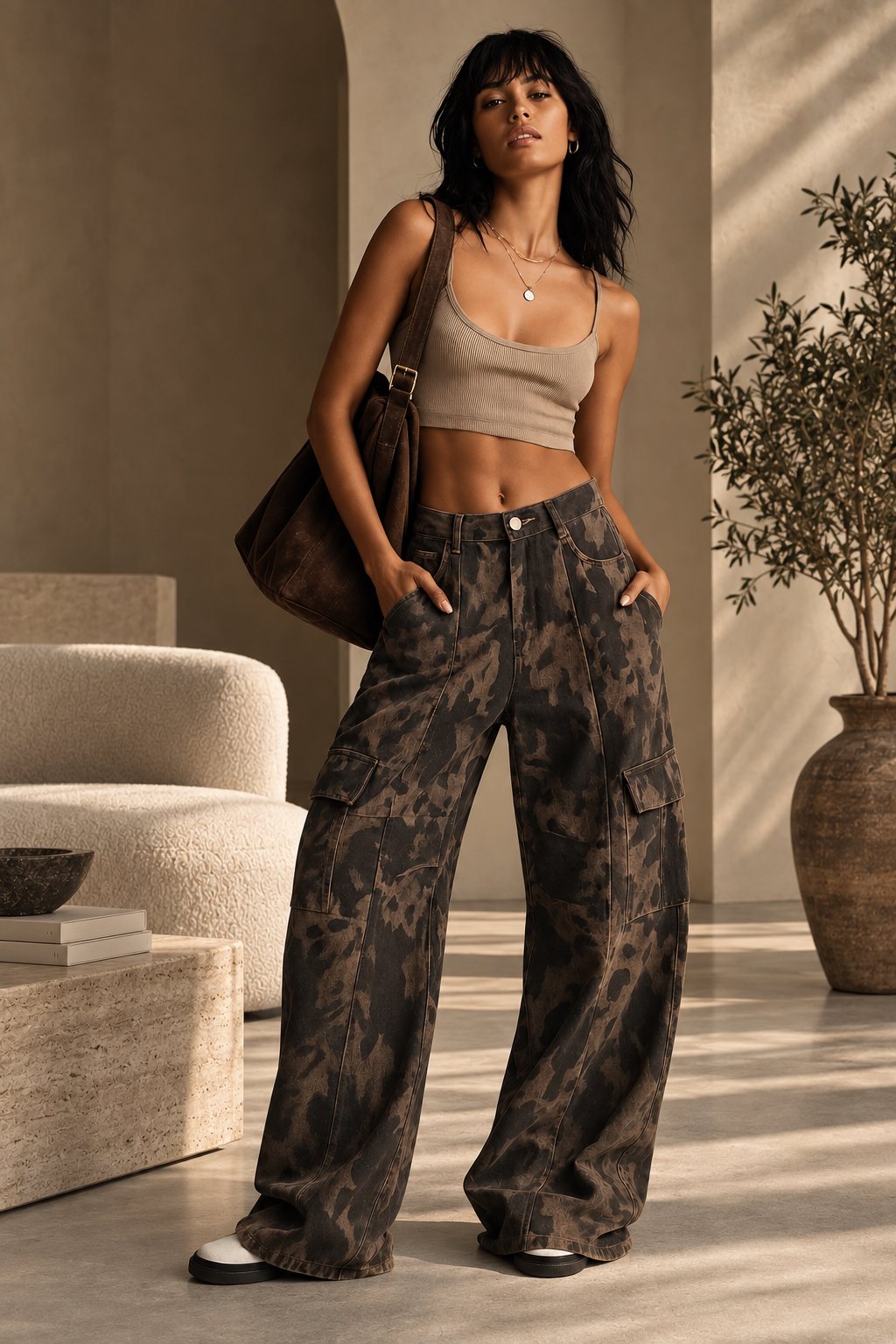 Jean Ballon SAVANA — Imprimé Camouflage Tie&Dye