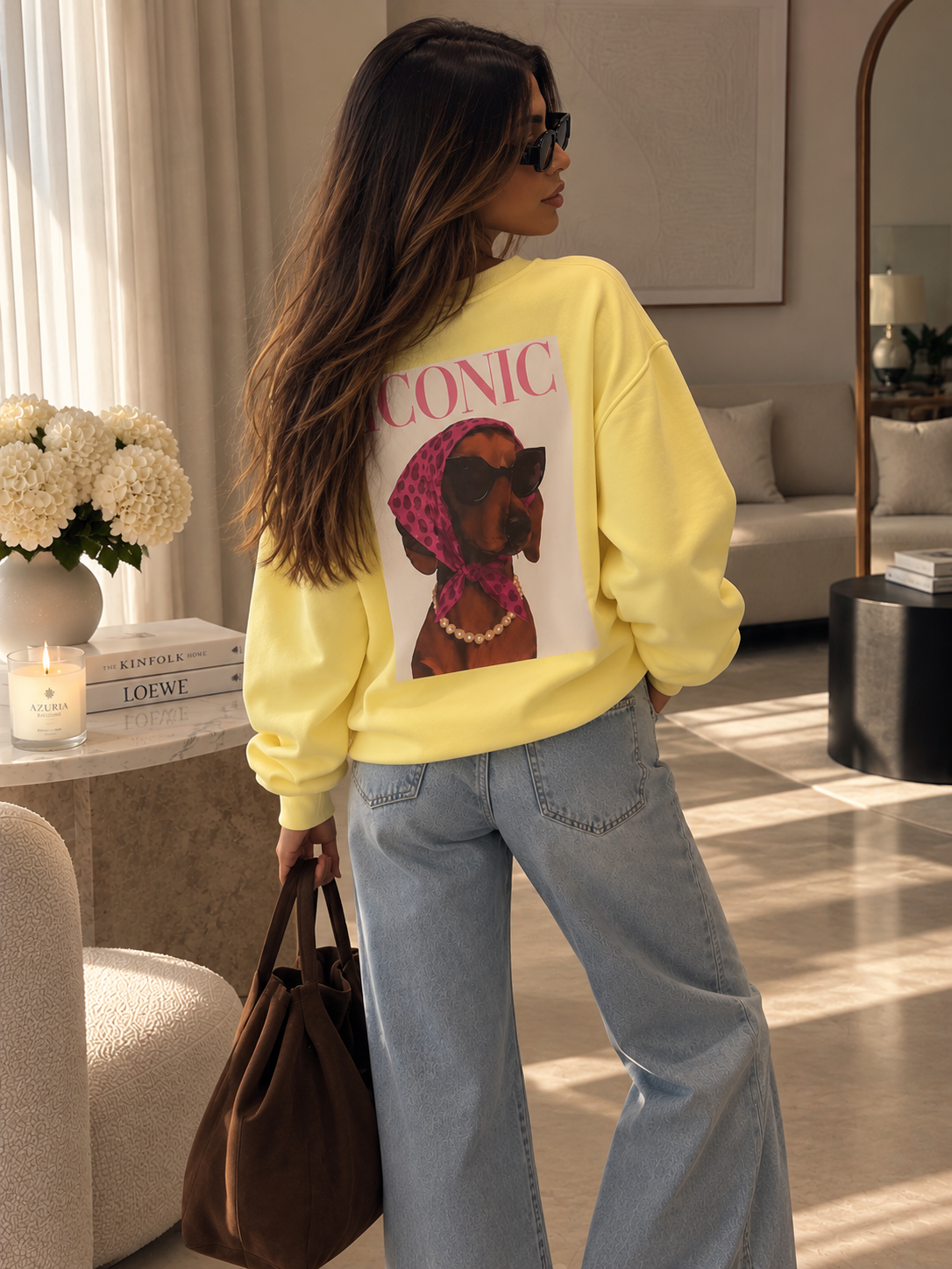 Sweat ICONIC Jaune — Imprimé Dos Signature