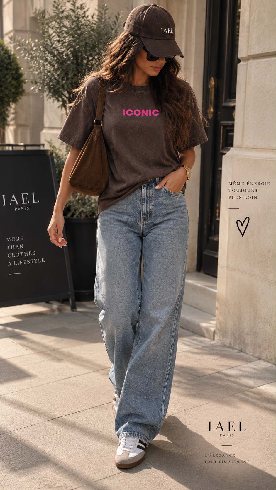 Tee-shirt ICONIC Marron Délavé