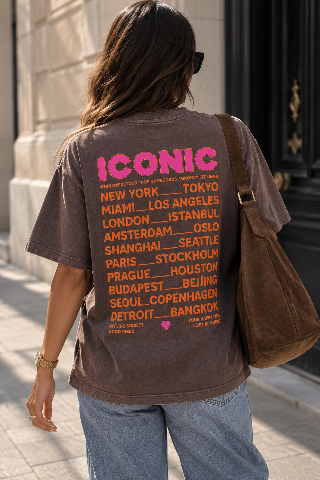 Tee-shirt ICONIC Marron Délavé